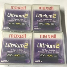 Lot of 4 NEW Maxell LTO Ultrium 2 1/2" Tape Cartridges 400GB