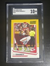 2018 Panini Score GOLD Parallel Patrick Mahomes Graded SGC 10 Gem Mint