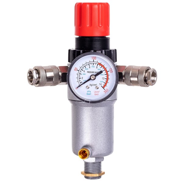 "Profi 1/2\" Druckluftregler Druckminderer Mit Luftfilter Und Manometer Filter "-image