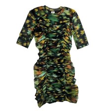 Sunday Best Aritzia Printed Ruched Bodycoon Mini Dress Green XS Club Party Rave