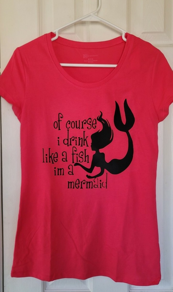 Custom, Vinyl, Women's, T-shirt, Decal, Mermaid, Art, Size Medium