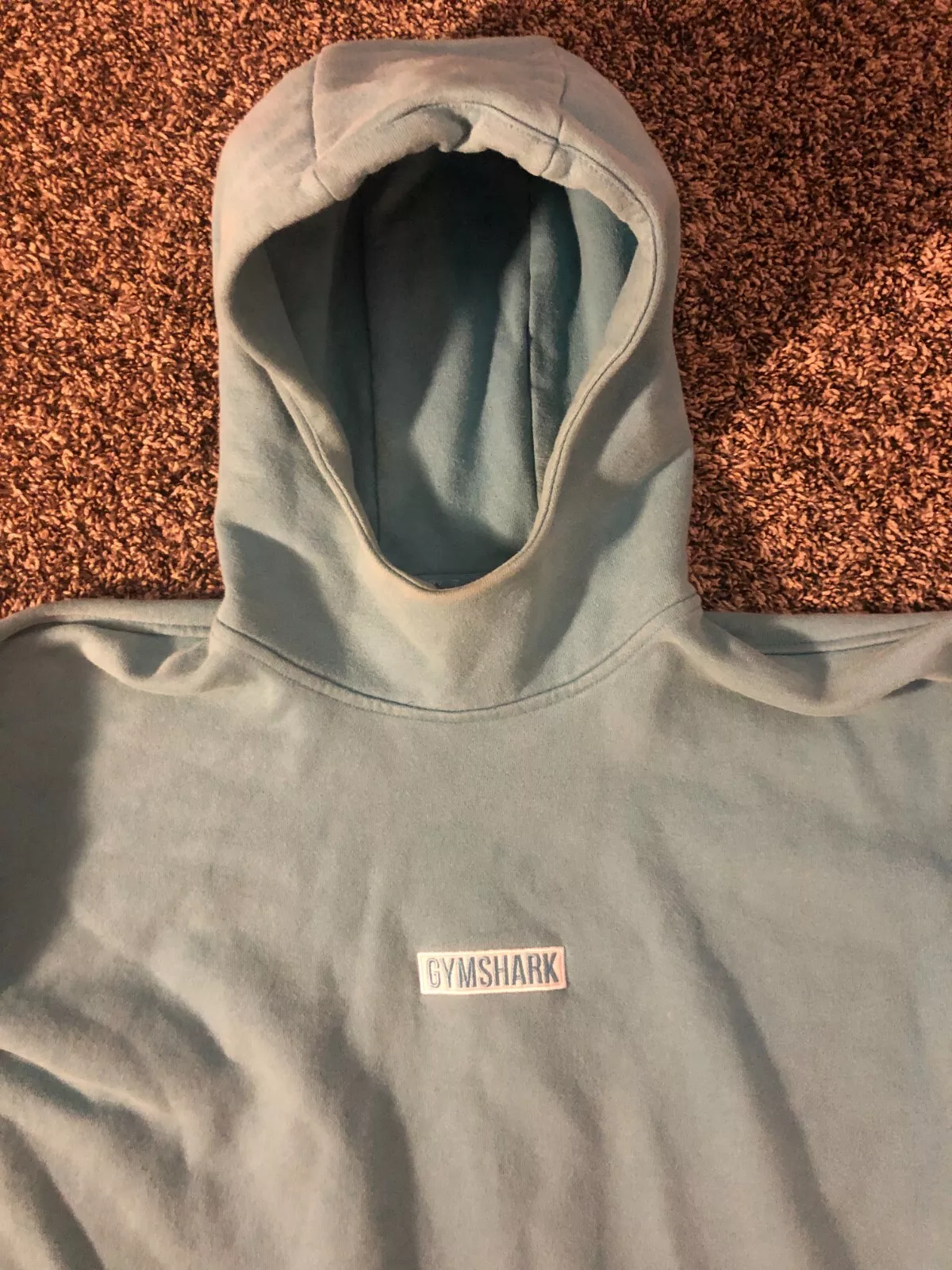 gymshark pullover embroidered box logo high neck cotton hoodie