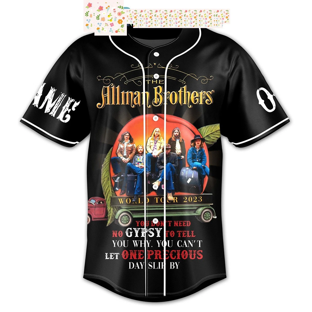 Allman Brothers Band 2023 World Tour Baseball Jersey