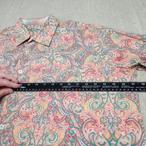 Alan Flusser Paisley Shirt Men XXL AOP Button Up Flip Cuff Luxury Wealth Money - Picture 3 of 6