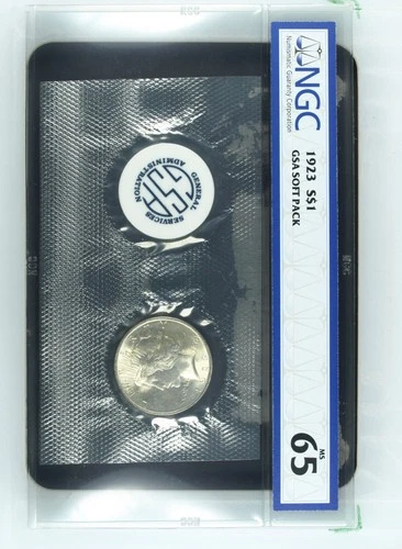New Listing1923 Peace Dollar GSA SOFT PACK S$1 NGC MS-65