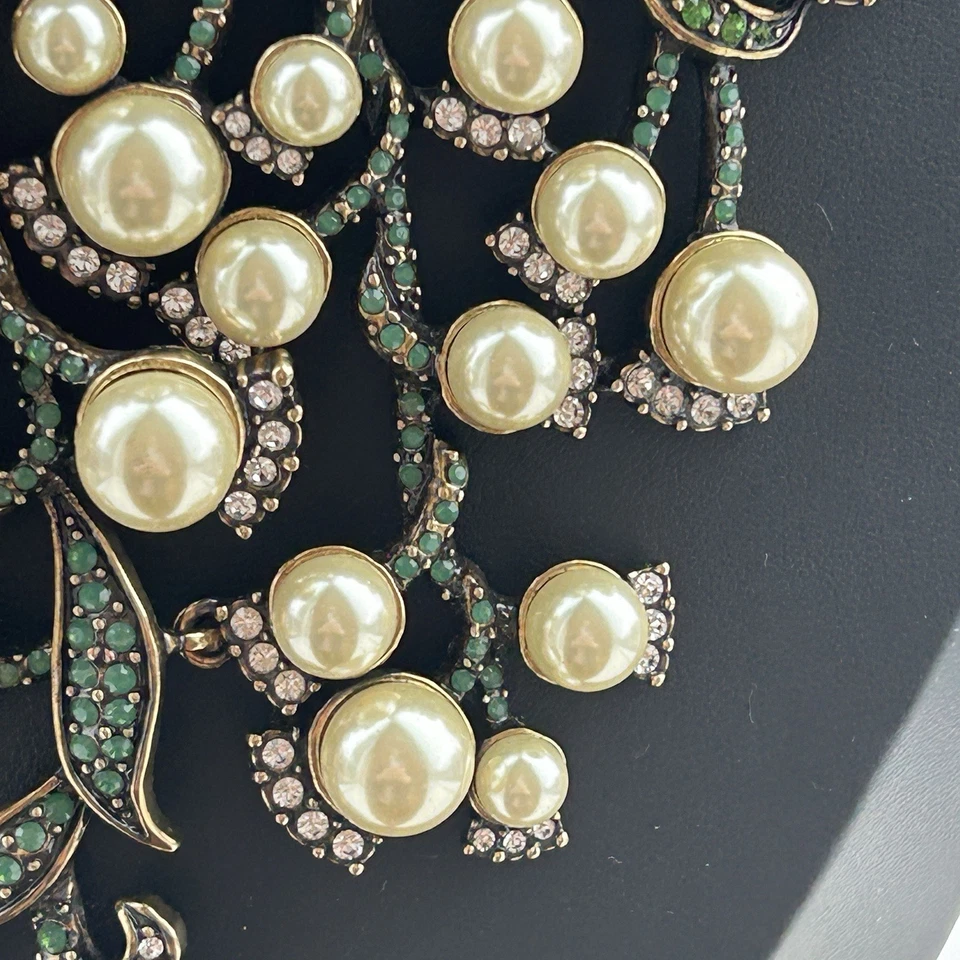 Heidi Daus Lily of the Valley Statement Necklace STUNNING Swarovski Crystal - Image 4 of 4