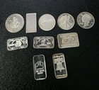 Lot Of TEN - 1 Gram .999 Fine Pure Silver Mini Proof Round Coin Bar Ingot