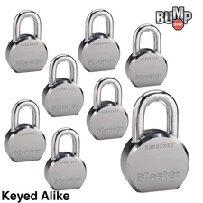 Master Lock High Security Padlocks - (8) Keyed Alike w/ BumpStop  6230NKA-8