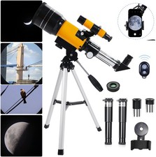 Astronomical Telescope 300mm 150X w/ Phone Adapter Barlow Lens for Kids Gift