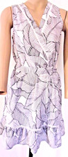 Sienna Sky Dress Striped Black/White Surplice Lined Size Small-NWT