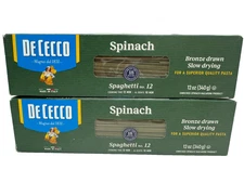 2pk DeCecco Italian spinach spaghetti No.12, 12oz Pasta, Italy, Non GMO 2026/7