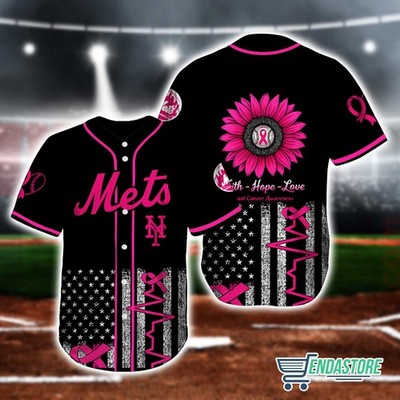 New Yoorrk Mets Breast Cancer Awareness Month Custom Jersey - All Size