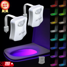 Motion Sensor Toilet Bowl LED Light, 16-Color Night Light 2 Pack Bathroom Gift