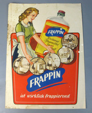 altes Werbeschild Frappin Universal Pflegemittel für den Haushalt Pappschild