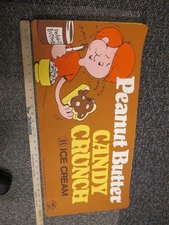 Baskin Robbins ice cream PEANUT BUTTER CRUNCH CANDY 1979 store display sign