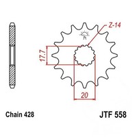 Ritzel Antriebsritzel 17-ZäHne 428-Teilung FüR Yamaha TZR 125 Bj. 1997-1999