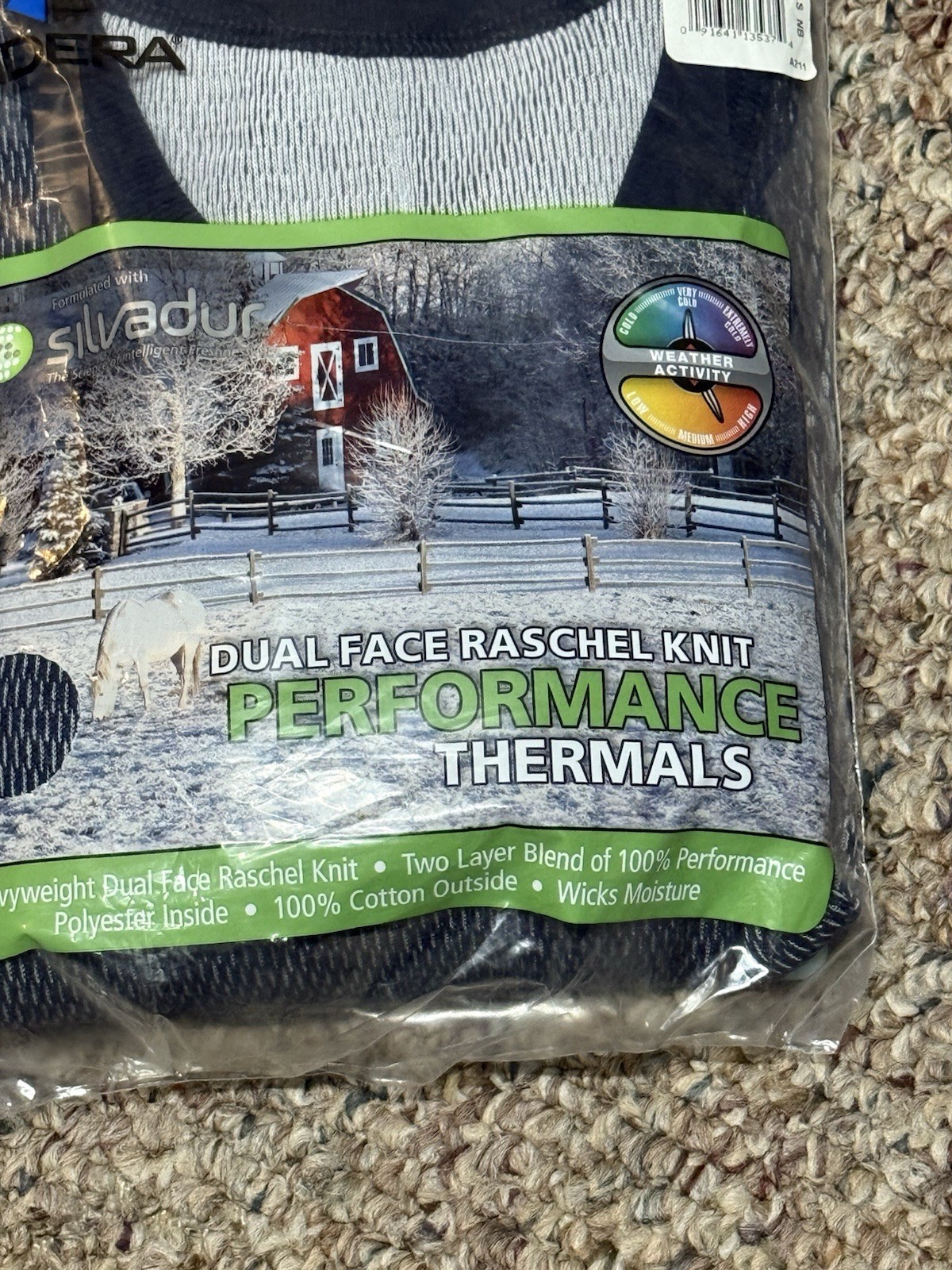 INDERA Thermal Dual Face Raschel Knit Heavyweight NWT Long Sleeve Mens