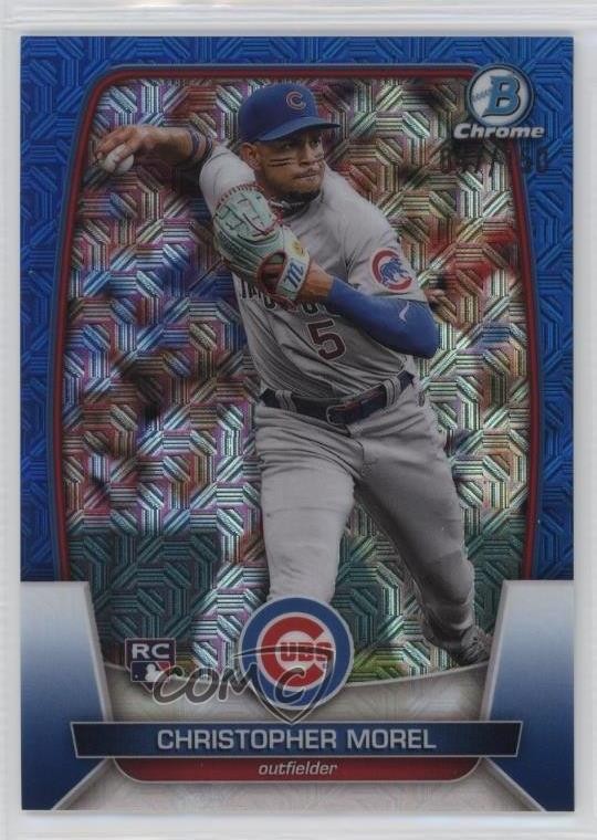 2023 Bowman Mega Box Chrome Blue Mojo Refractor /150 Christopher Morel #34 13px
