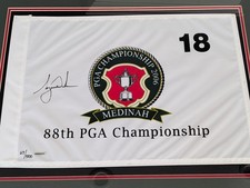 2006 88th PGA Championship Medinah Tiger Woods Signed Flag Upper Deck UDA COA