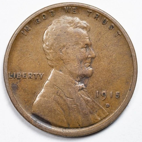 1915-D Lincoln Wheat Penny Cent Fine (F)