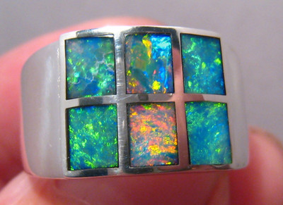 3 ct.   Brilliant Opal  Ring   , sterling silver , Size 10 3/4 ,  NO RESIZE
