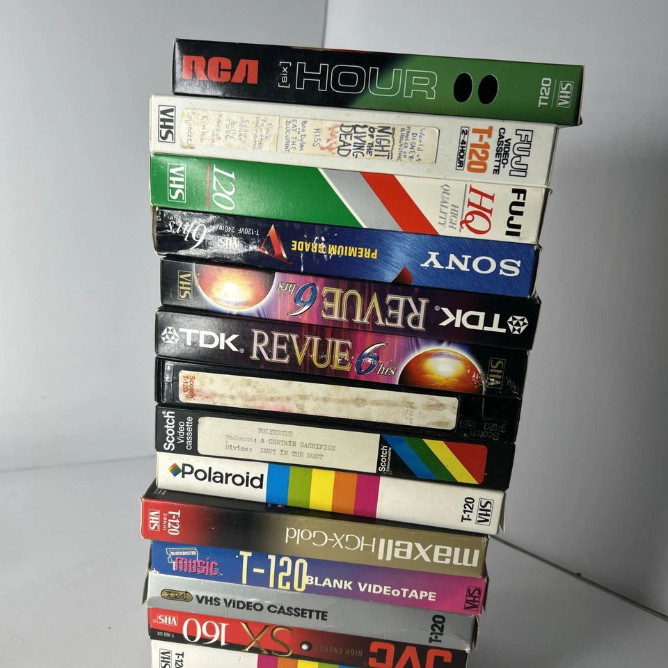 LOT OF 15 VHS TAPES LOT VTG HOME RECORED TAPES RARE AND OBSCURE HORROR - Image 3 of 4