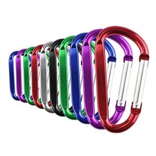 Aluminum D-Shape Carabiner Clip 1.6/1.8/2.2/2.6/3 Inches Spring 1.8 inch 10P