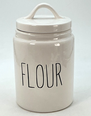 Kitchen Ace Collection 9'' FLOUR Canister Jar + LID Ceramic NM
