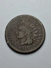 1875 US Indian Head One Cent Penny, Full Date, Semi-Key Date (Good, Some Wear)