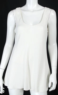 THE ROW White Jersey Sleeveless Scoop Neck Tank Top L