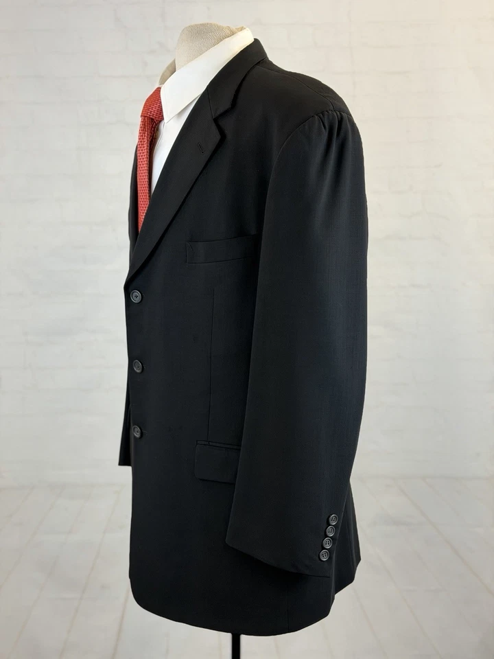 Blazer Burberry EE. UU. Para Hombre Negro 100% Lana Tres Botones 46R $2,395 Foto 2 de 4