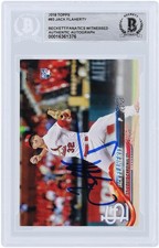 Jack Flaherty St. Louis Cardinals Signed 2018 Topps #93 BAS Fanatics Rookie Card. rookie card picture