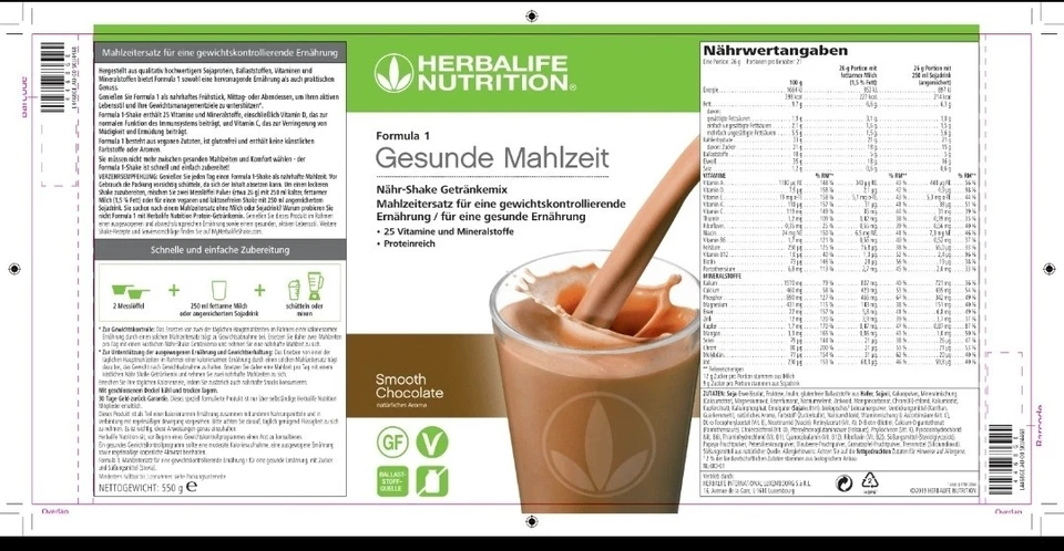Herbalife Nutrition 550g Formula 1 Gesunde Mahlzeit Shake - Bild 2 von 4