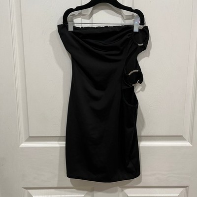 Makers of Dreams Black Strapless Mini Dress Cutout Bodycon Party XS