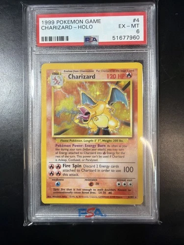 PSA 6 Charizard 1999 Base Set 4/102 Holo Pokemon Card