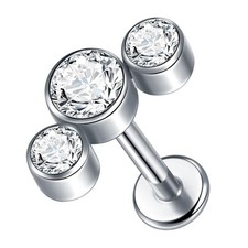 BLZ G23 Titanium Flat Back Stud Earrings Hypoallergenic Cartilage Earrings fo...