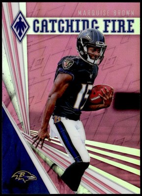 2019 Panini Phoenix #1 Marquise Brown Catching Fire Pink #/199 Rookie