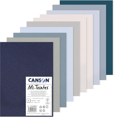 Mi-Teintes Coloured Drawing 160Gsm A4 Paper Pack, Double Sided: Honeycomb & Fine
