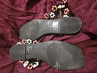 Katy Perry The Gardener Black Anklet Floral Beaded Thong Sandals Sz 11/41 M — photo 2