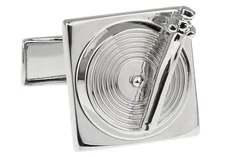 Turntable Record Player DJ Cufflinks Gift Box Polishing Cloth Presentation Je...