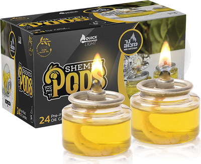 Extra Virgin Olive Oil Shabbat Candles - 5 Hour Pre-Filled Shabbos Lights with Q
