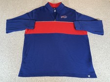 Buffalo Bills Sweatshirt Men 3XL Blue NFL Football 1/4 Zip Pullover Fleece Lined