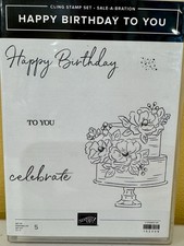 New Stampin' Up HAPPY BIRTHDAY TO YOU SALE-A-Bration Cling Stamp Set of 5 152308