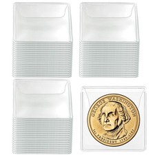 200 Pack Single Pocket Coin Sleeves for Collectors, 2 x 2 Inch Clear PVC Coin...