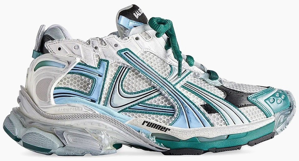 Balenciaga Runner Sneaker White Green Blue for sale | eBay