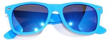 OWL MATTE FRAME MIRROR LENS CLASSIC 80s VINTAGE RETRO SUNGLASSES BLUE