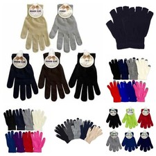Knit Magic Gloves Fingerless Winter Warm Touch Screen Adult Kids Unisex Colors