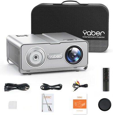 YABER Projector iPhone WiFi mirror and Bluetooth, 15000L Native 1080P Pro U10 4K