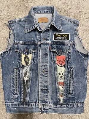 Levi's Denim Trucker Jacket Size 40 Metallica Patch 70506-0216