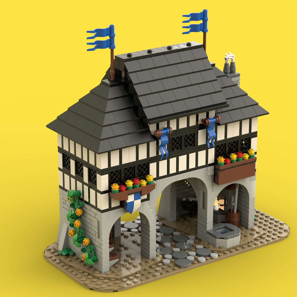 ZITIANYOUBUILD Village Médiéval / Entrée De Marché - Donjon - 1207 Pièces - MOC